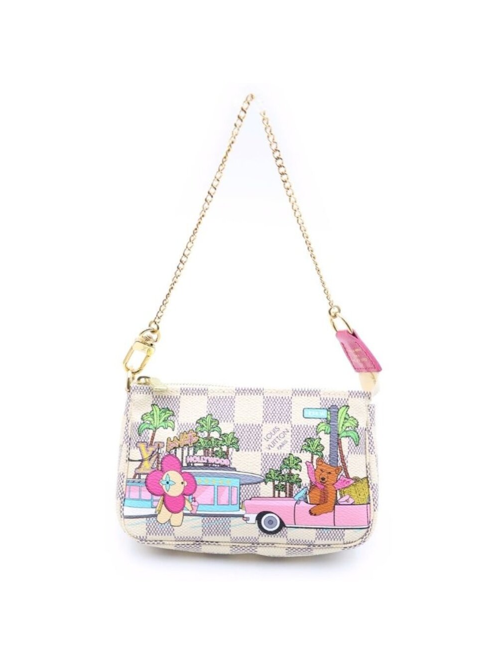Louis Vuitton Damier Azur Mini Pochette Accessoires Handbag Pouch Multicolor